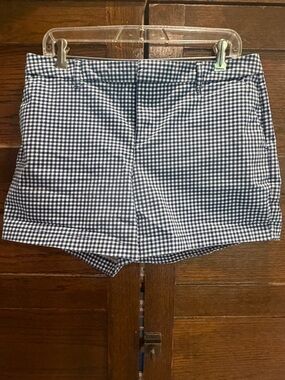 Tommy Hilfiger 10 Navy White Gingham Cotton plaid check Shorts 5” casual preppy